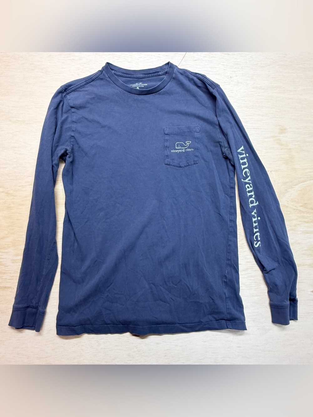 Vineyard Vines Boys Long Sleeve Graphic Pocket T-Shirt Navy Blue Size XL (18)